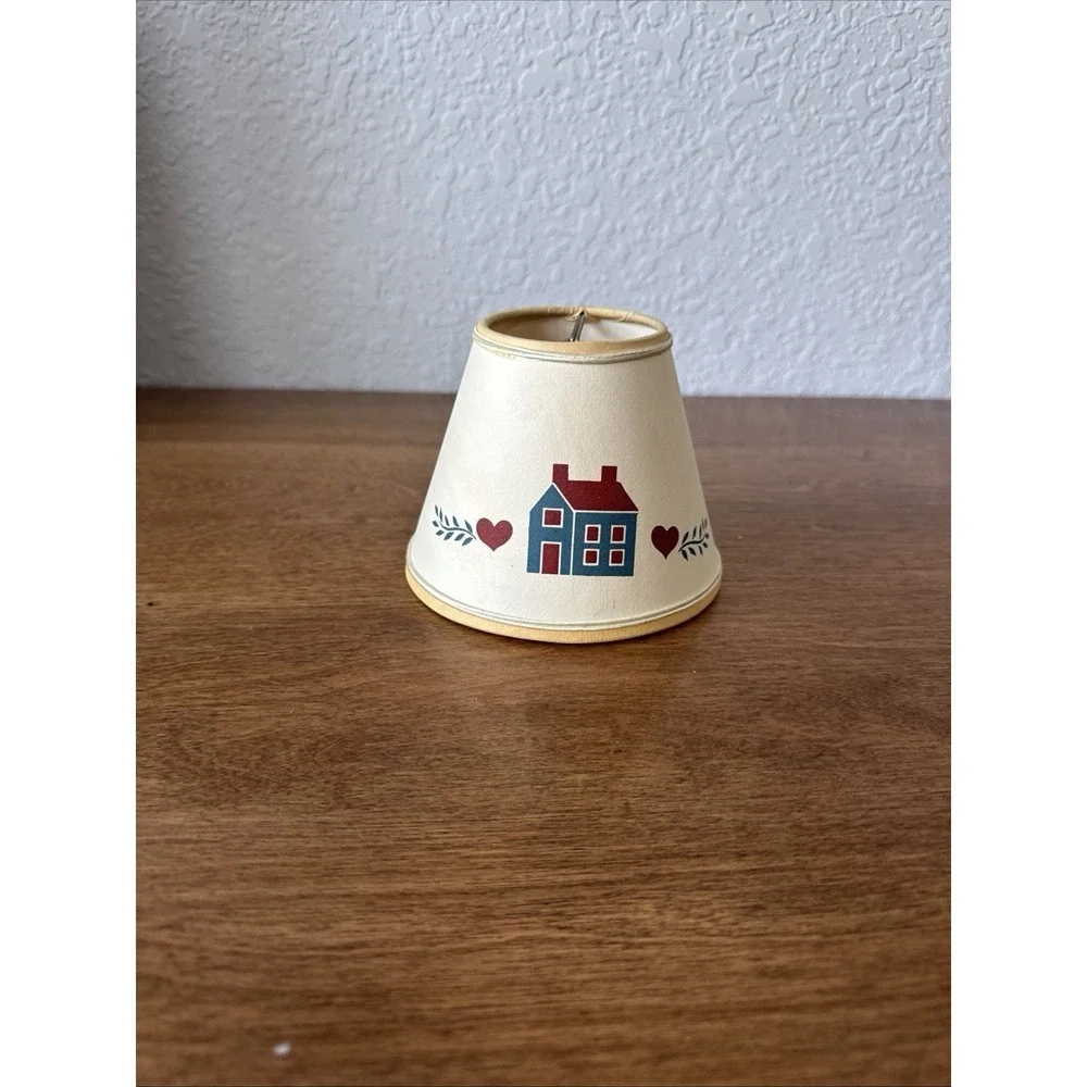 Vintage Lamp Shade Cottage Granny Core Country Farmhouse Folk Art Hearts House
